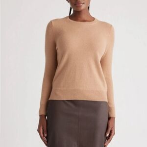 Quince Women's •Size Small• 100% Cashmere Sweater Tan Fitted Soft Luxury